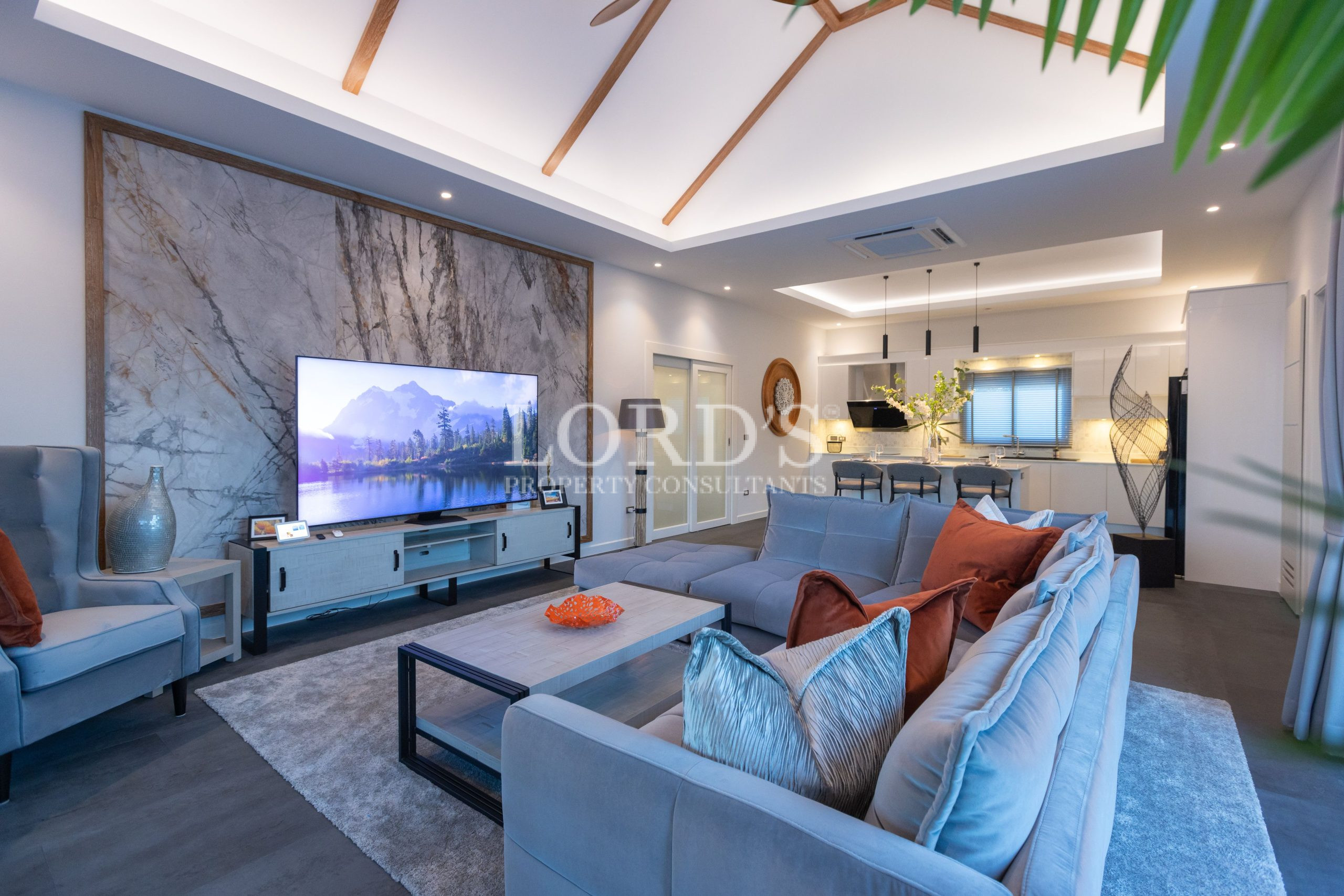Luxury living room with sectional sofa