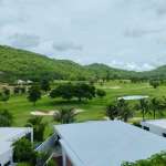 Lush green golf course landscape