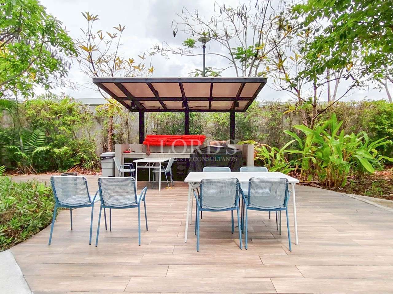 Outdoor dining area with seating