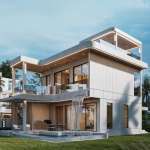 Modern two-story villa exterior