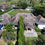 Large villa with pool and garden aerial