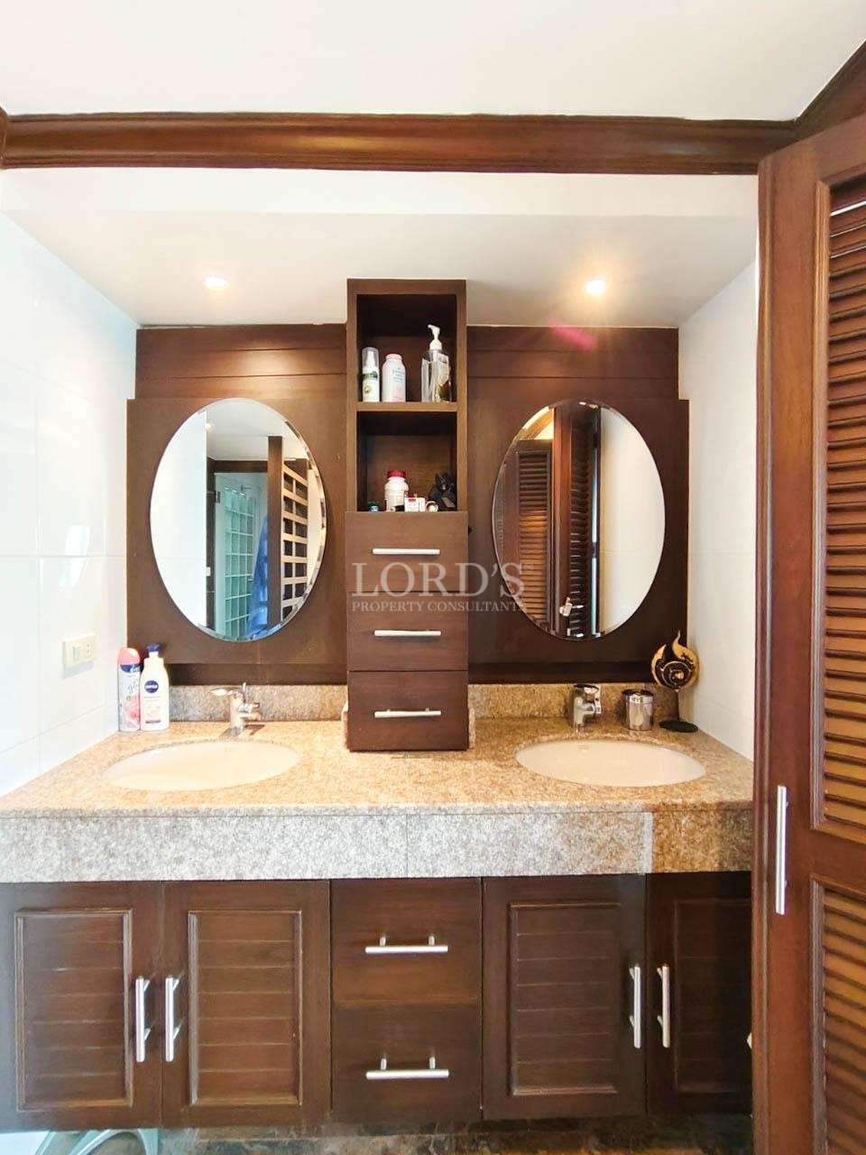 Bathroom vanity with mirror and storage
