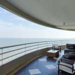 Balcony with curved design and seating