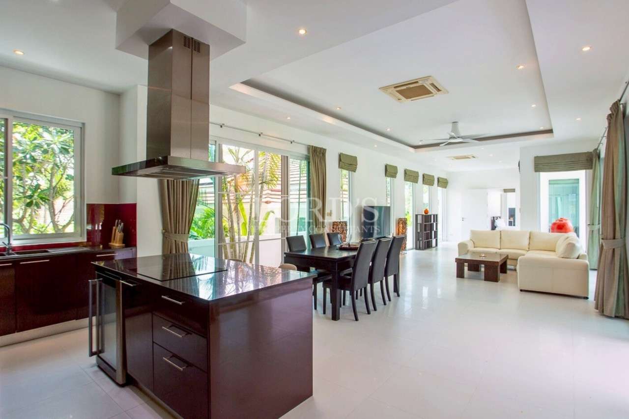 Modern kitchen and dining area