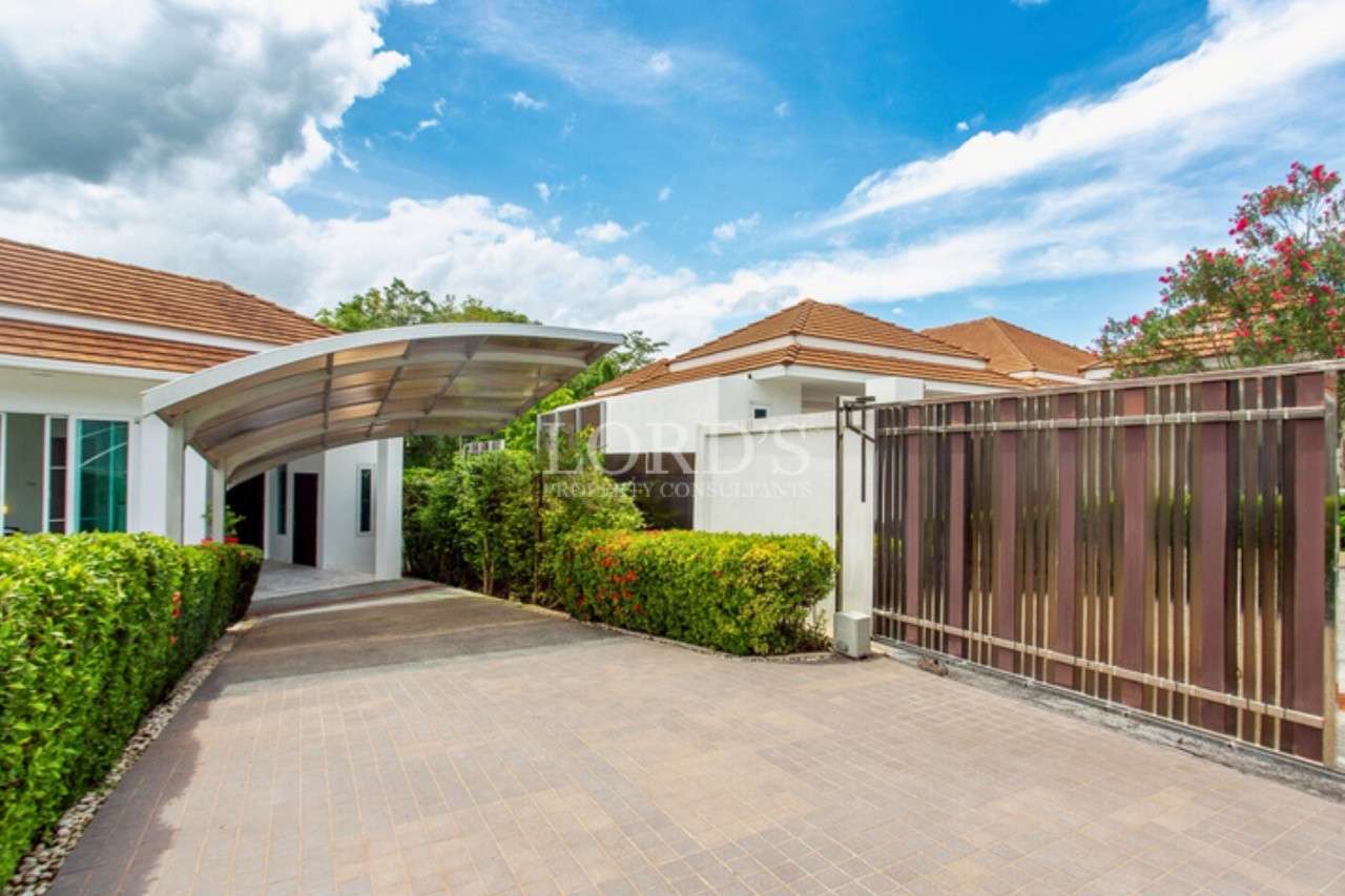 Modern house with landscaped entrance