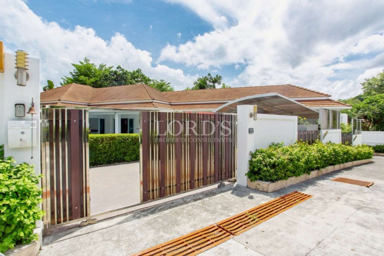 Modern house with landscaped entrance