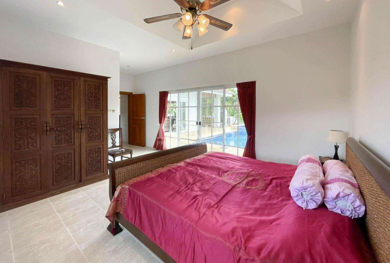 Bedroom with modern interior and window