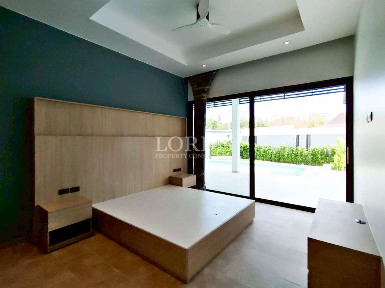 Modern kitchen with wooden cabinets