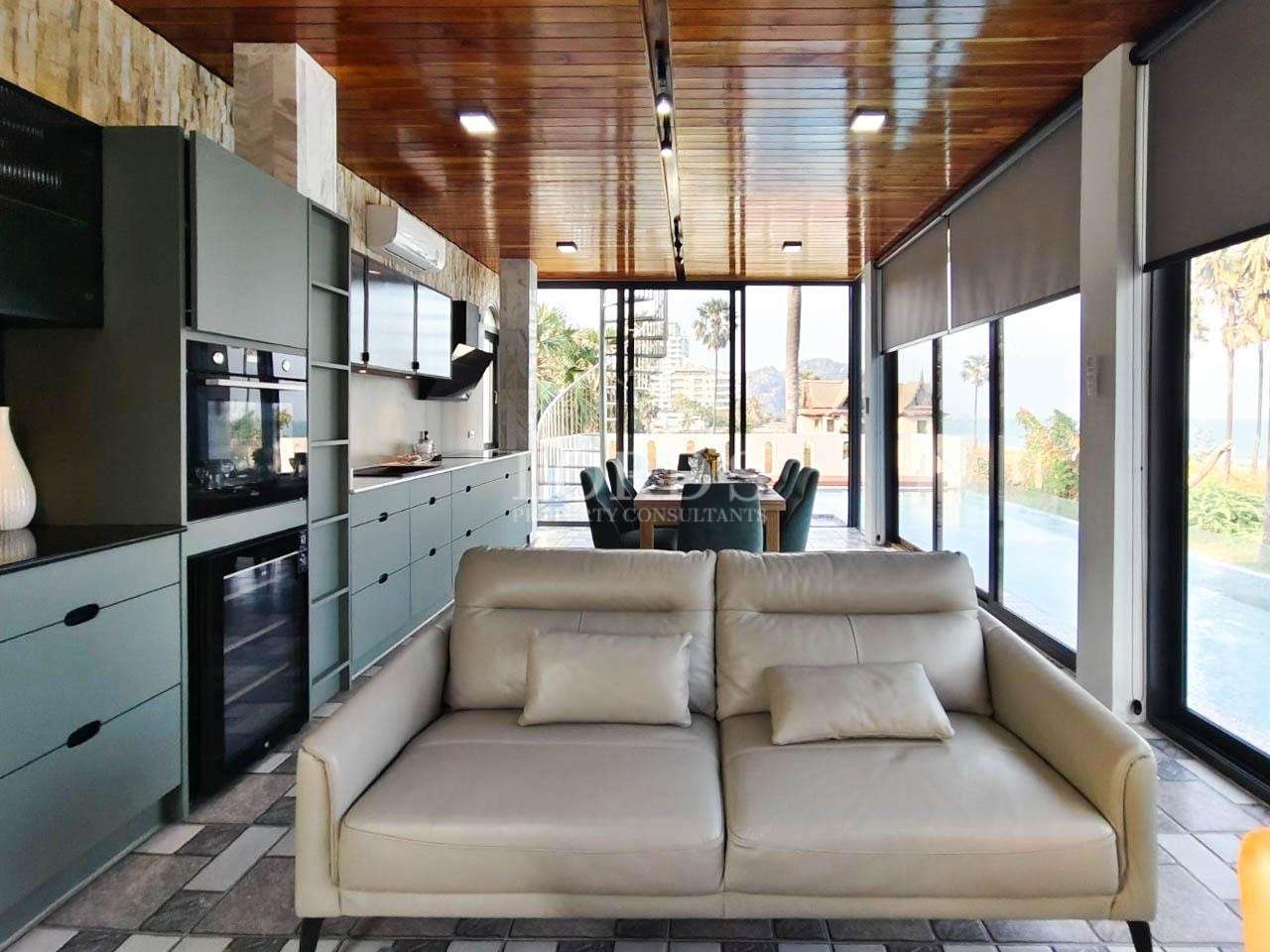 Open living area with sofa and window view