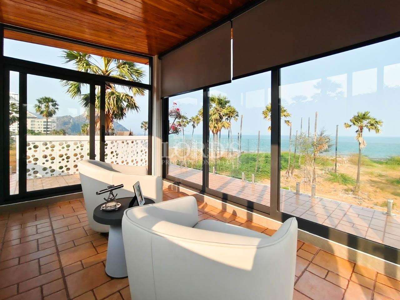 Modern living space with glass windows