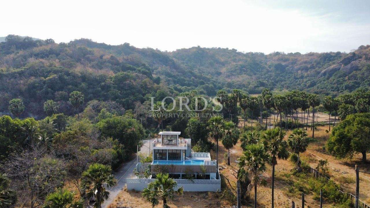 Modern house in hillside landscape