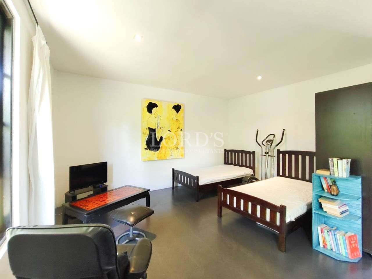 Living room with sofa and artwork