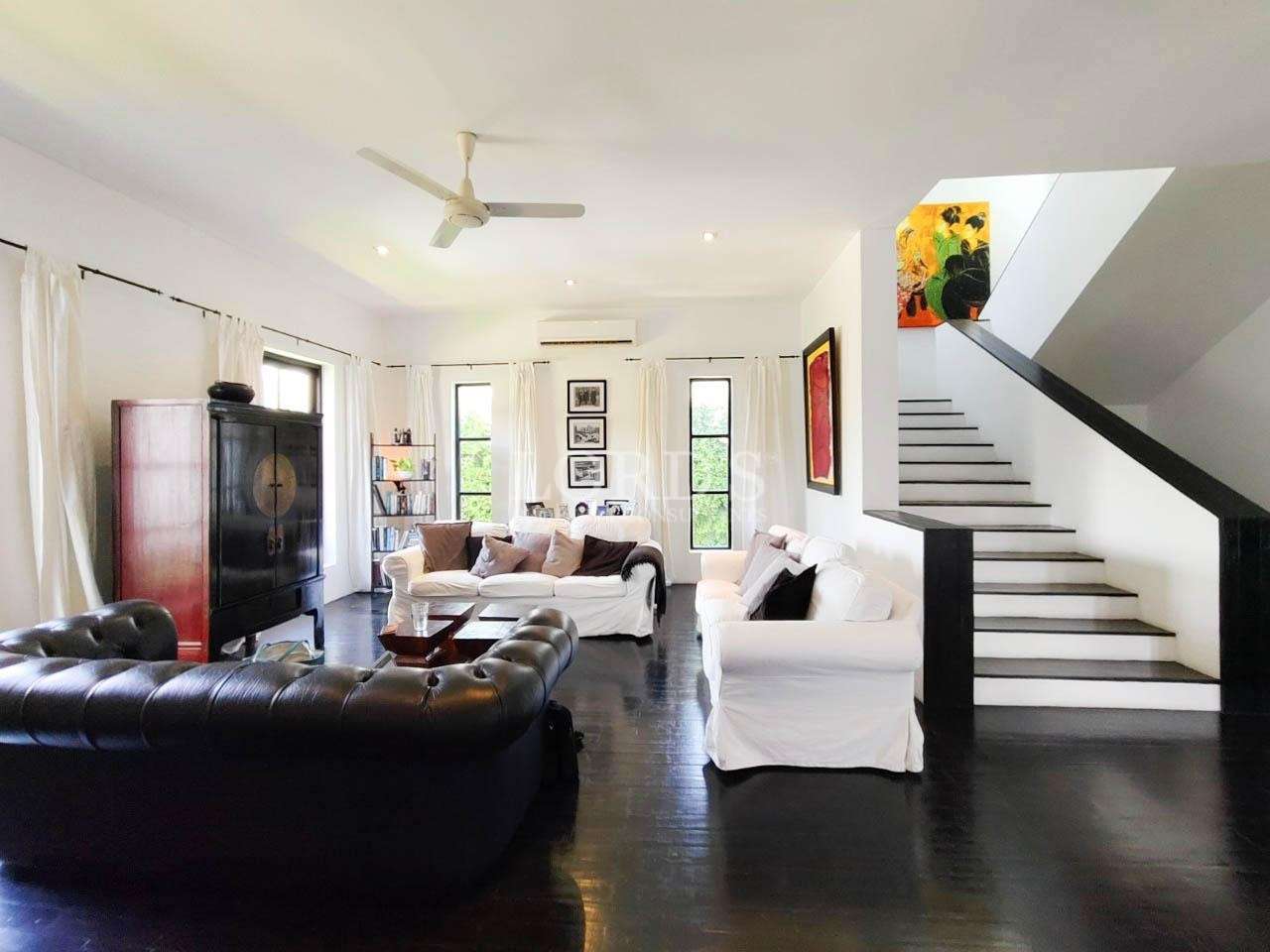 Living room with sofas and bright interior