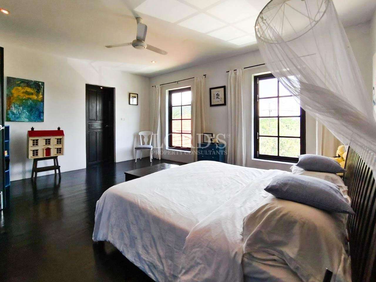 Bedroom with soft lighting and decor