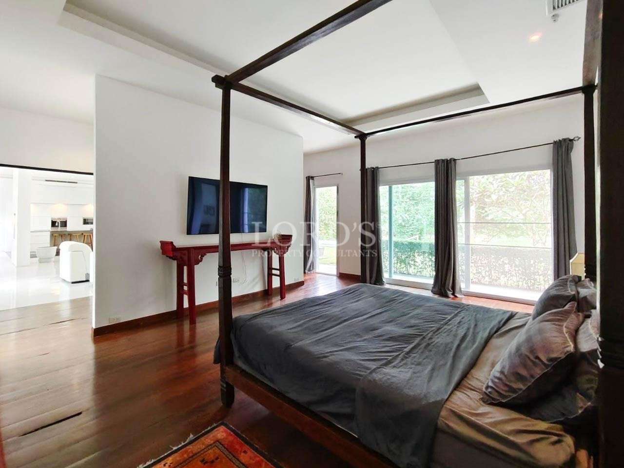 Spacious bedroom with modern decor