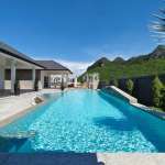 Luxury villa with large private swimming pool and mountain view
