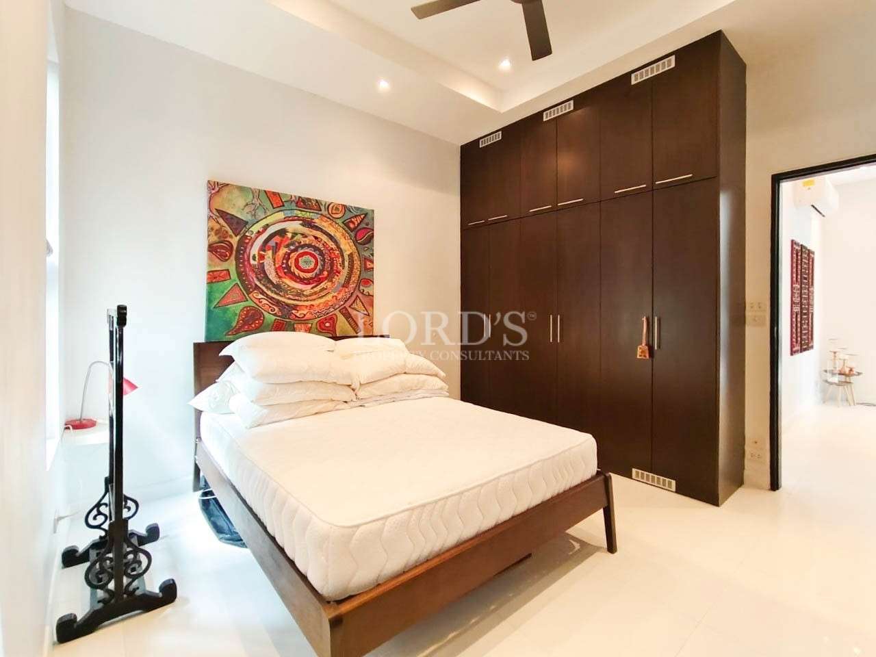 Bathroom with double sink and mirror