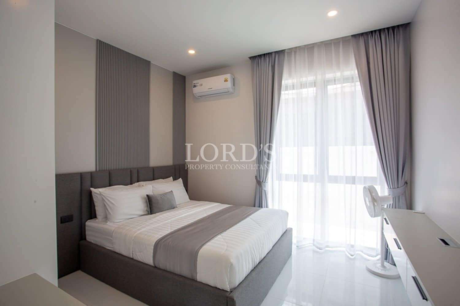 Beautiful modern bedroom with natural light