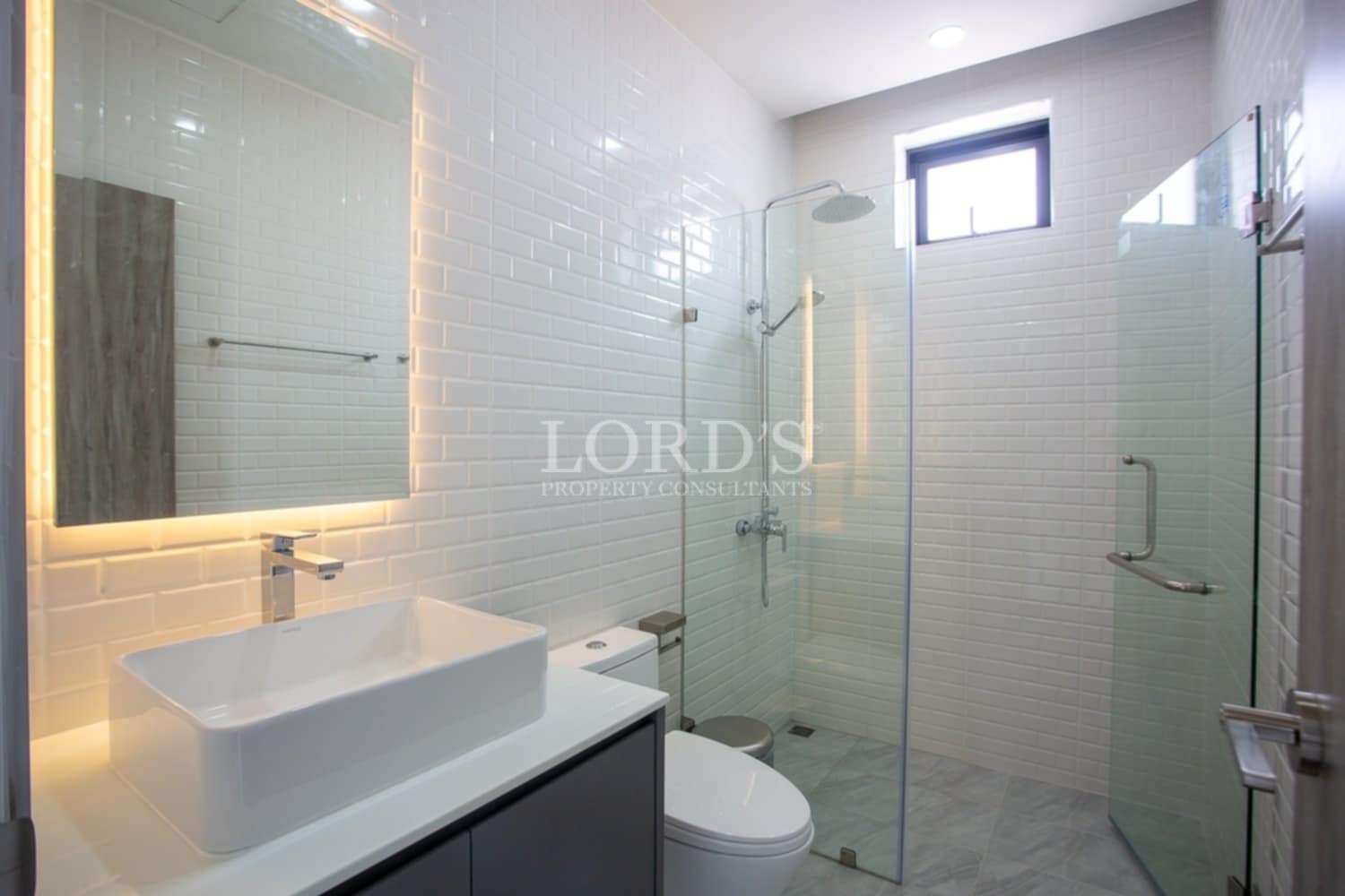 Beautiful bathroom with bright natural light