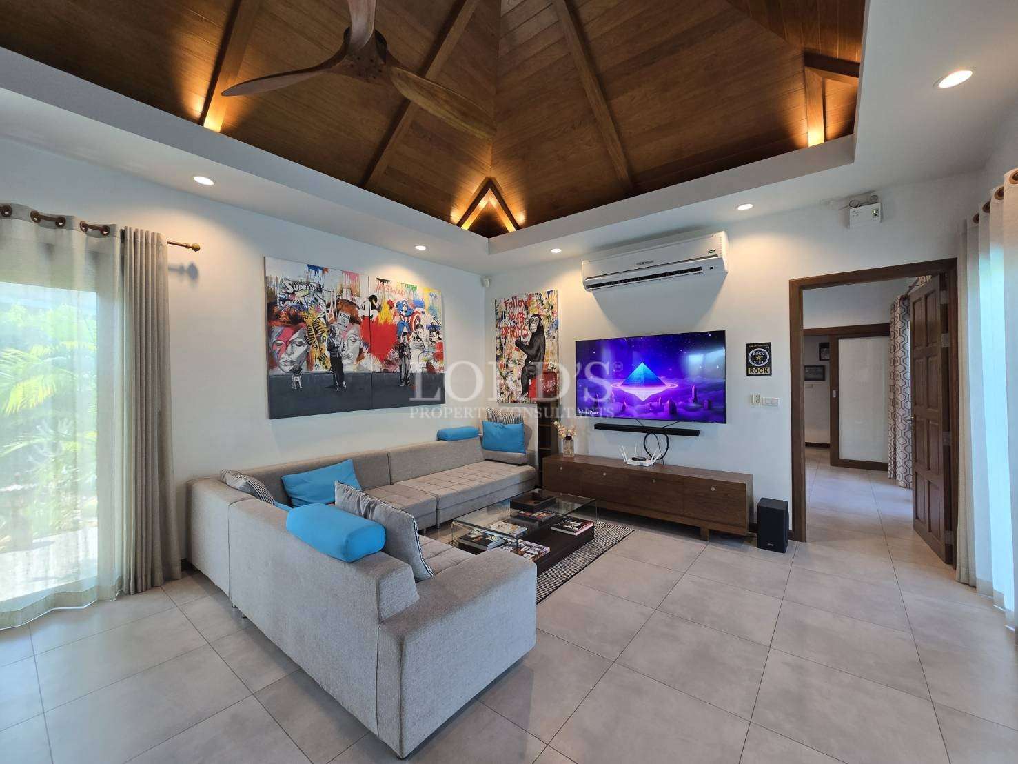 Living room with sofa and TV