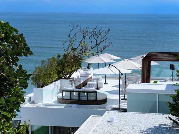 Terrace with seating and ocean view