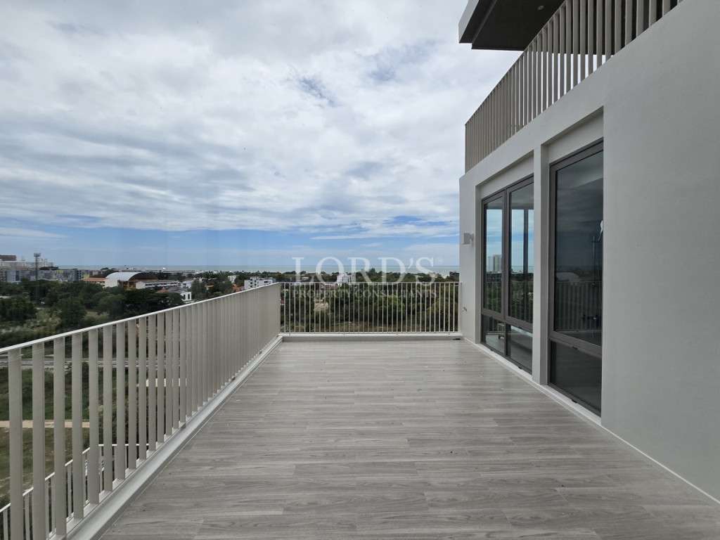 Spacious balcony with ocean view