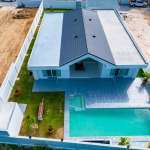 aerial view house with pool