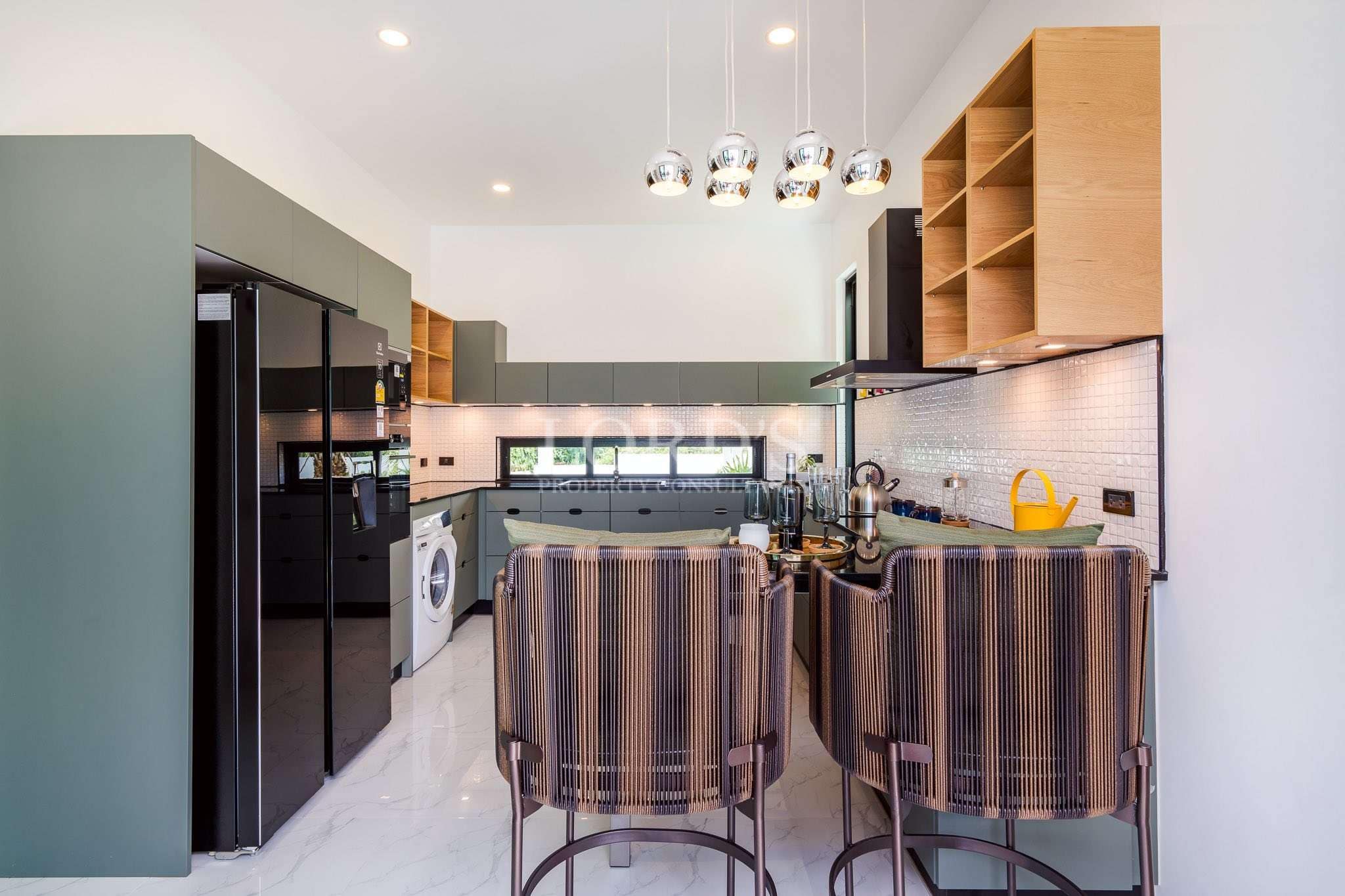 Modern kitchen with sleek design.