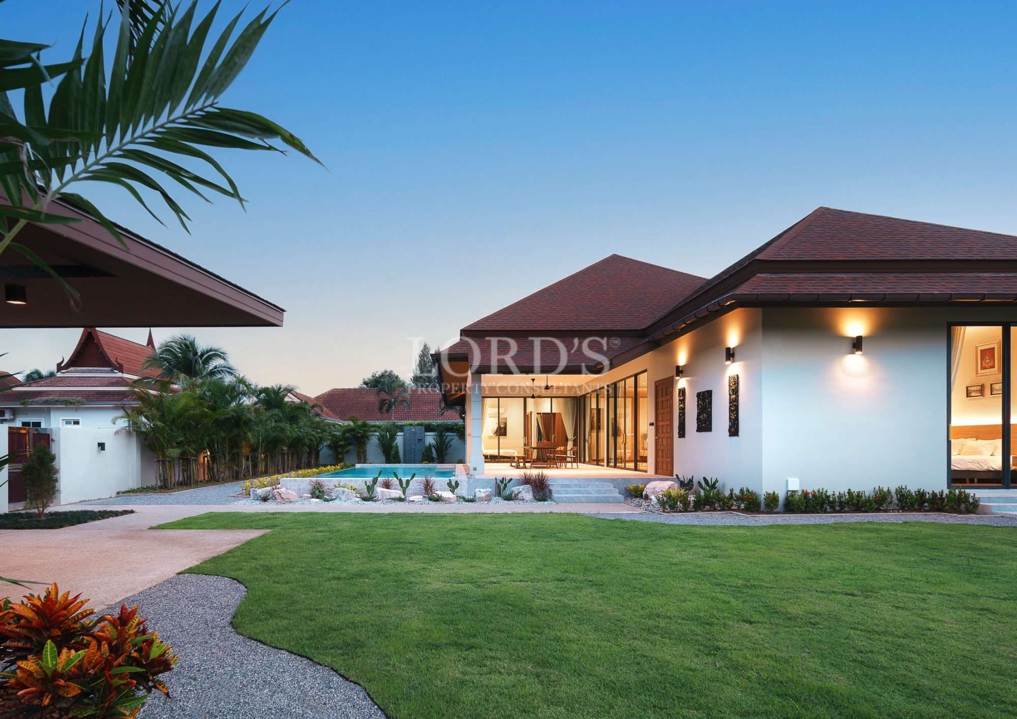 Modern villa with pool and garden