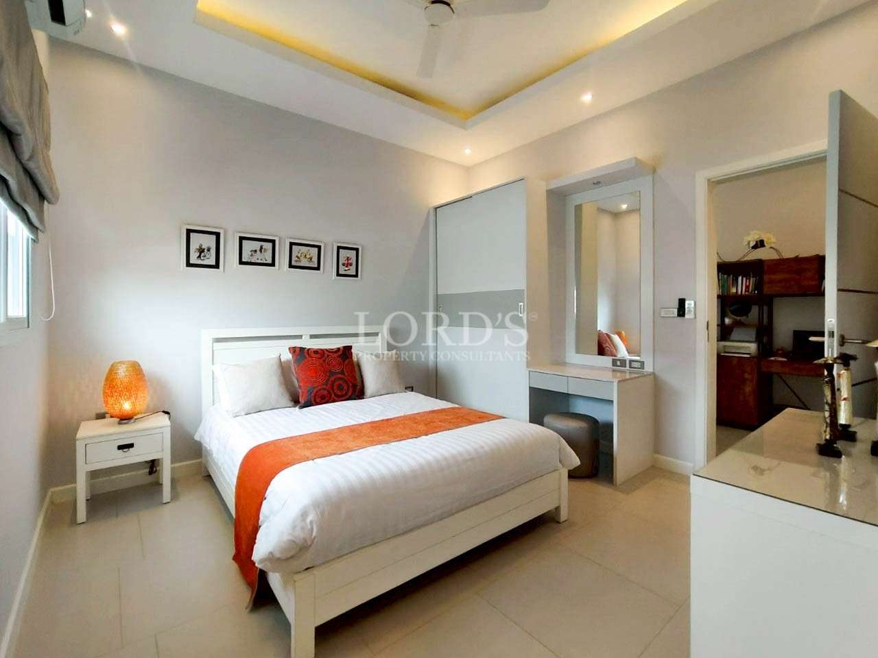 Modern bedroom with stylish decor