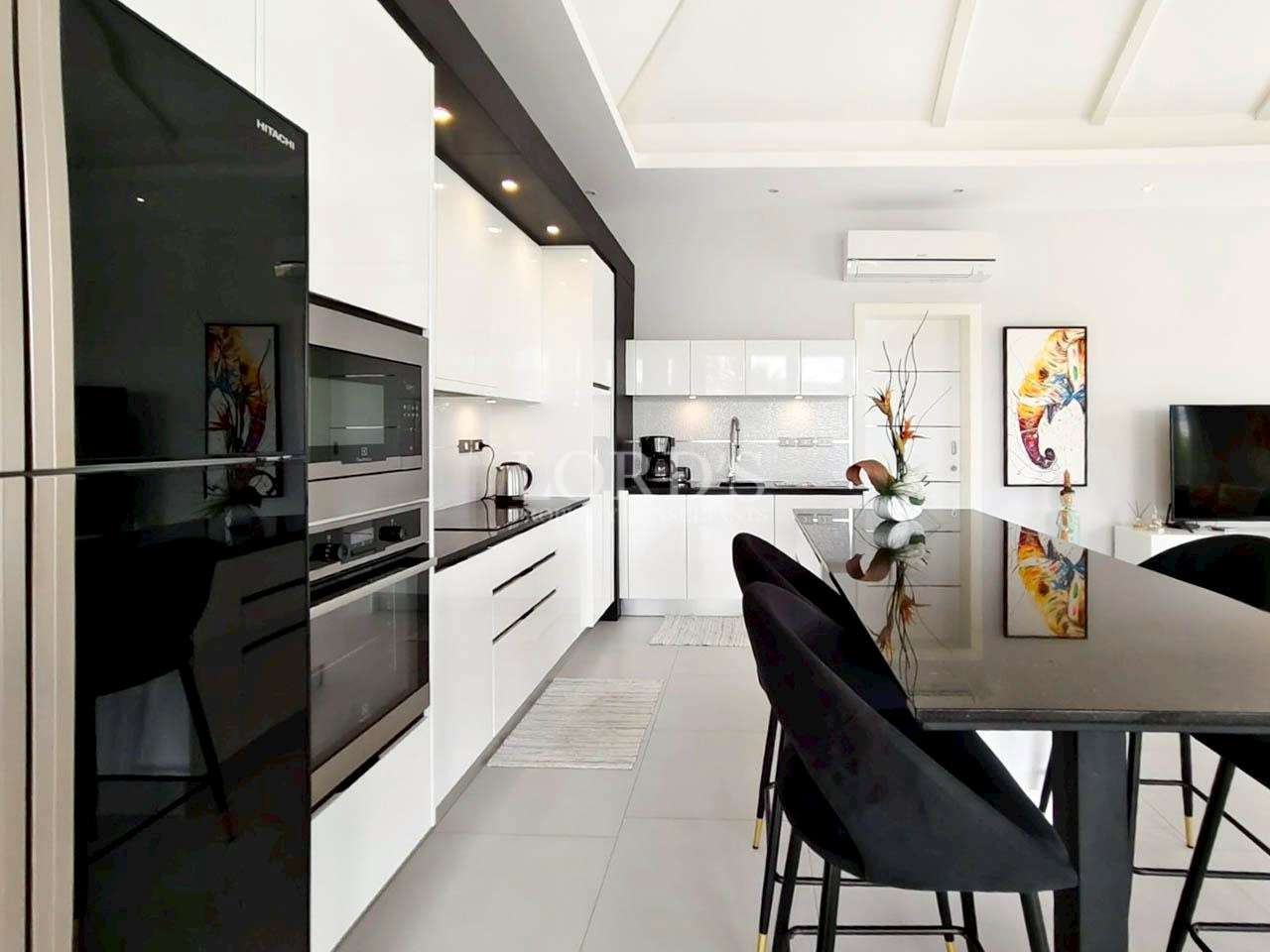 Modern kitchen with sleek design.