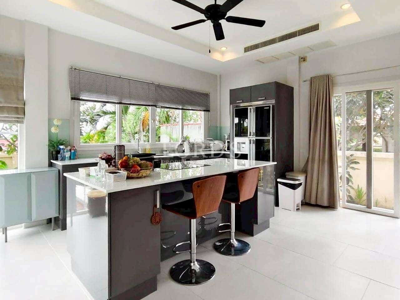 Modern kitchen with island and appliances