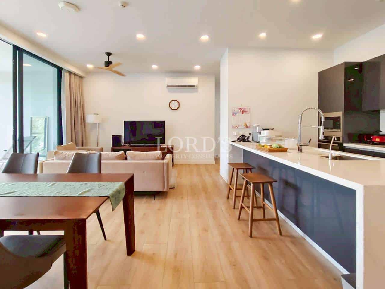 Modern open-concept living space.