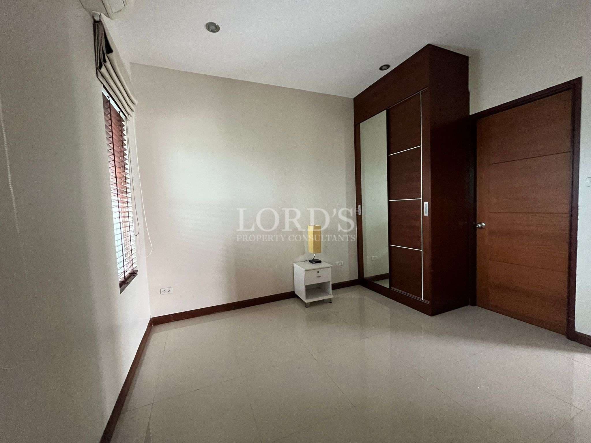 Empty room with minimal furniture