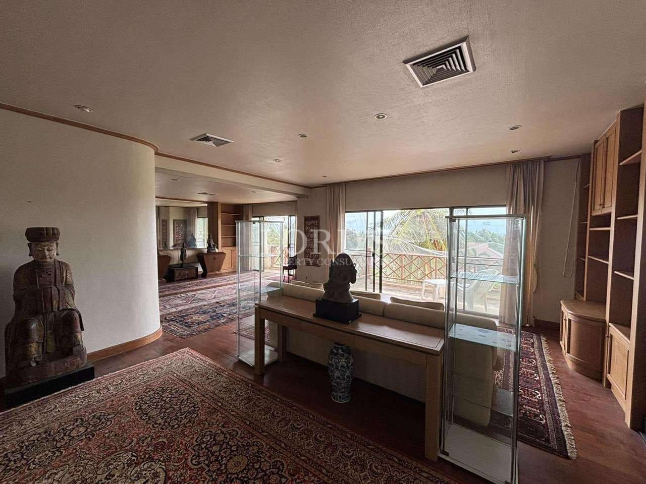 Spacious interior with decorative elements.