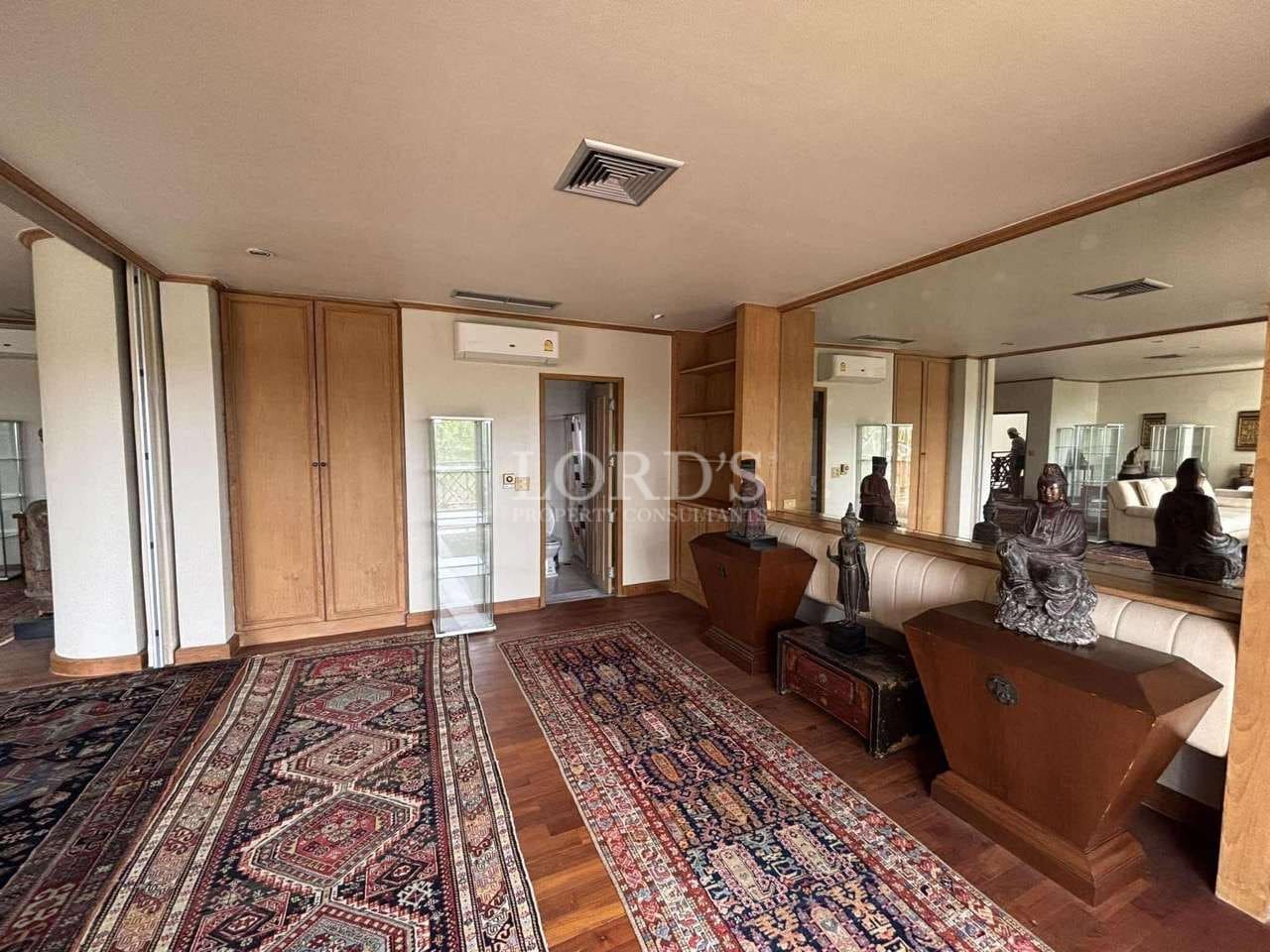 Elegant room with wooden decor.