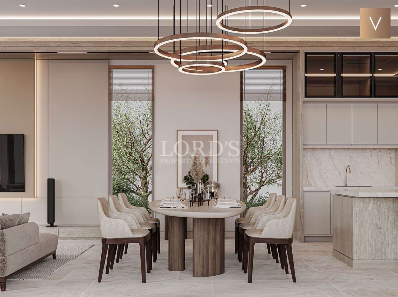 Modern dining area with elegant decor