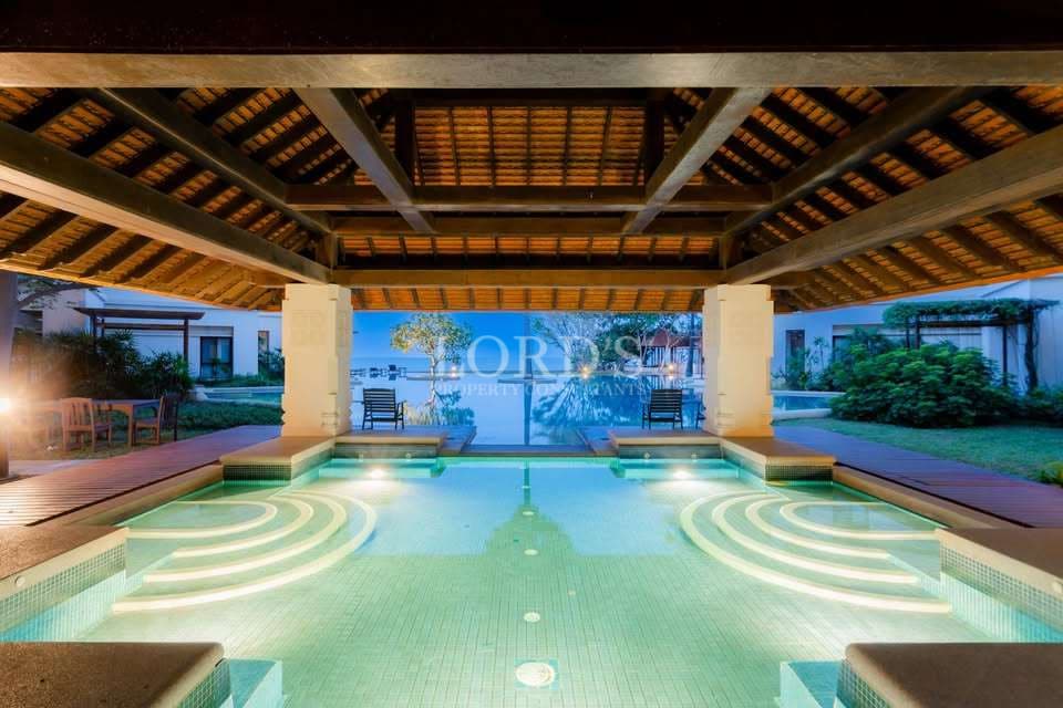 Elegant pool area with tropical surroundings