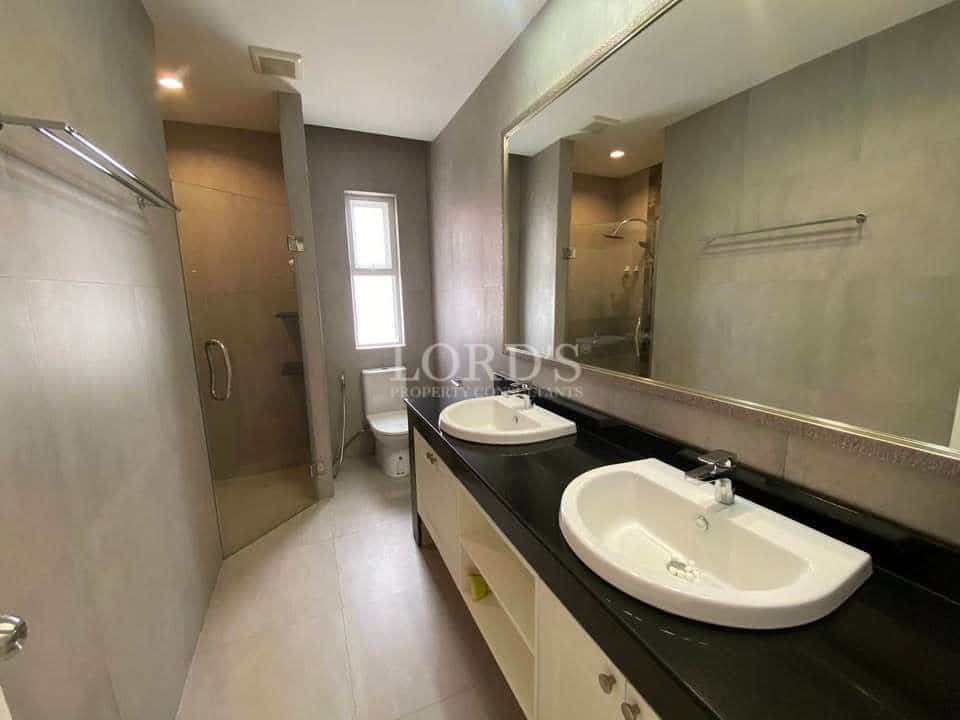Modern bathroom with double sinks