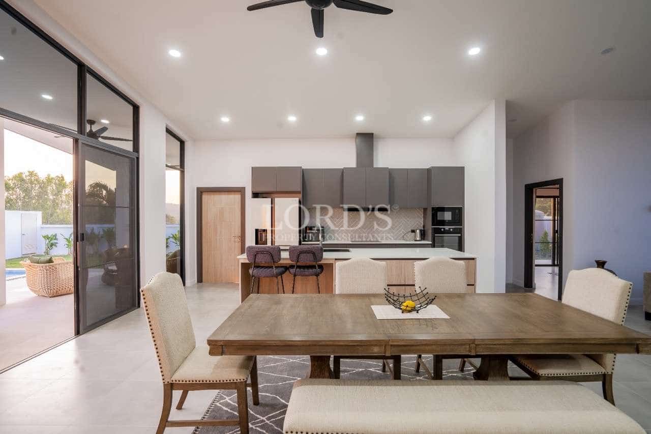 Modern kitchen and dining area