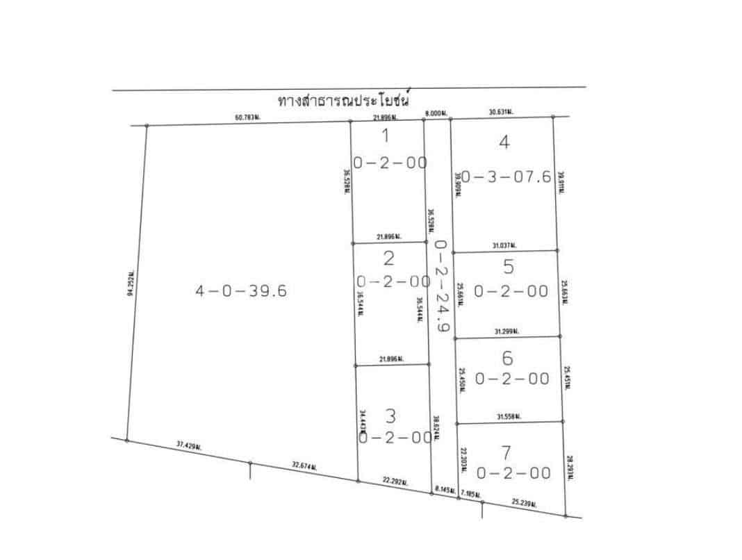 Land plot layout with measurements.