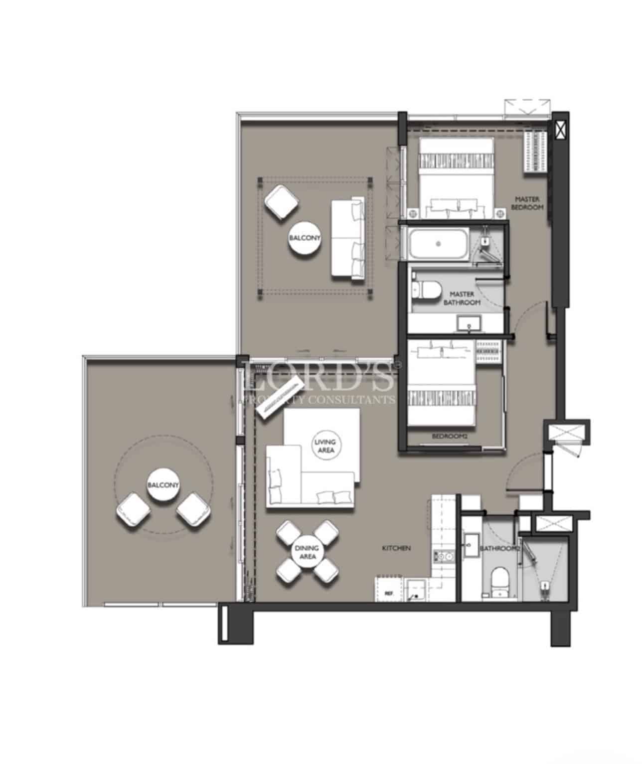 Floor plan layout with rooms and furniture