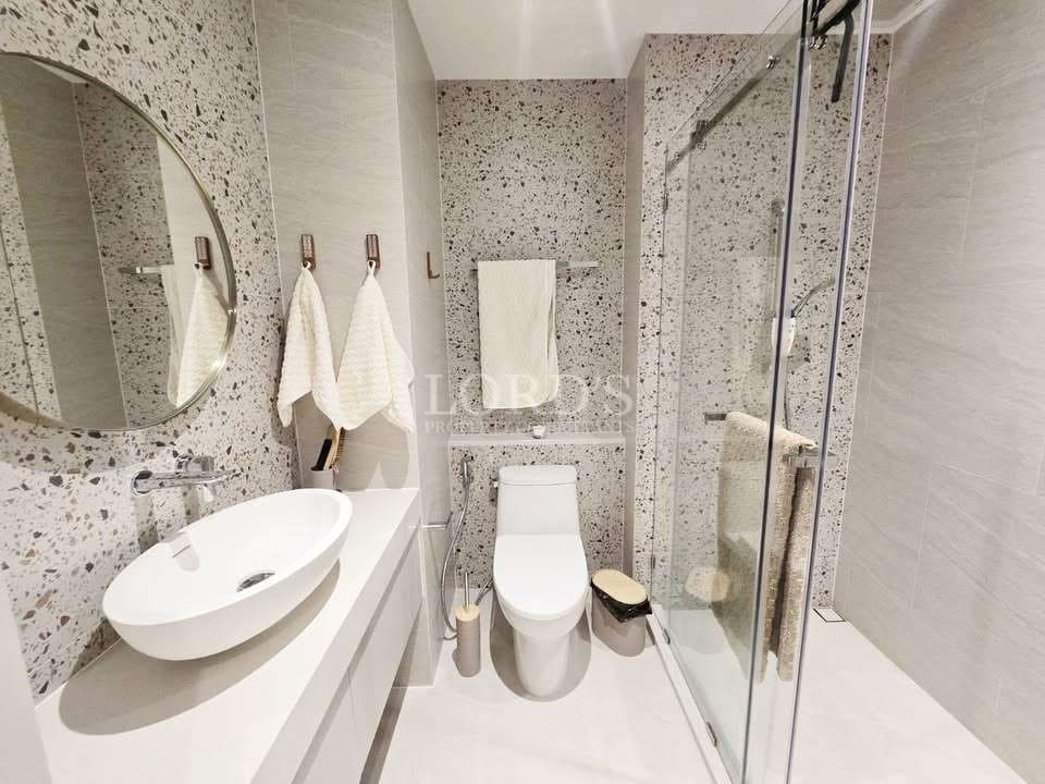 Modern bathroom with stylish fixtures