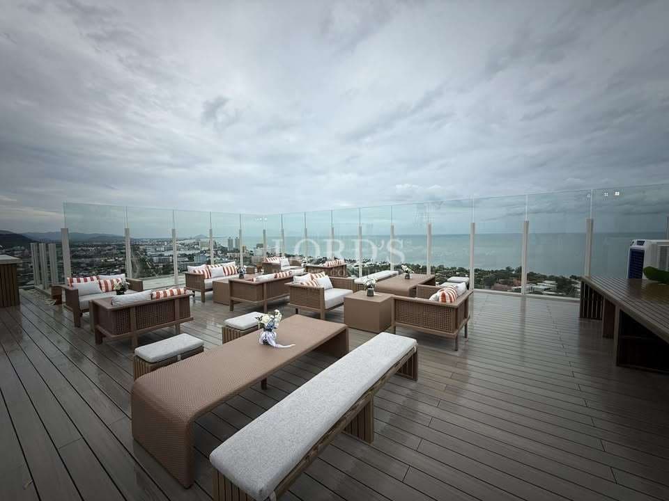Rooftop lounge with ocean view