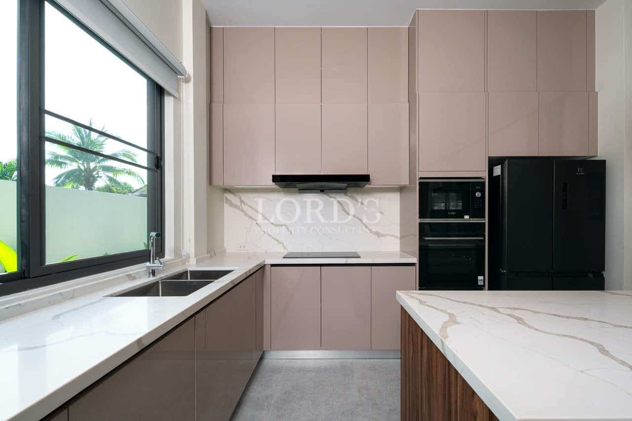 Modern kitchen with sleek design.