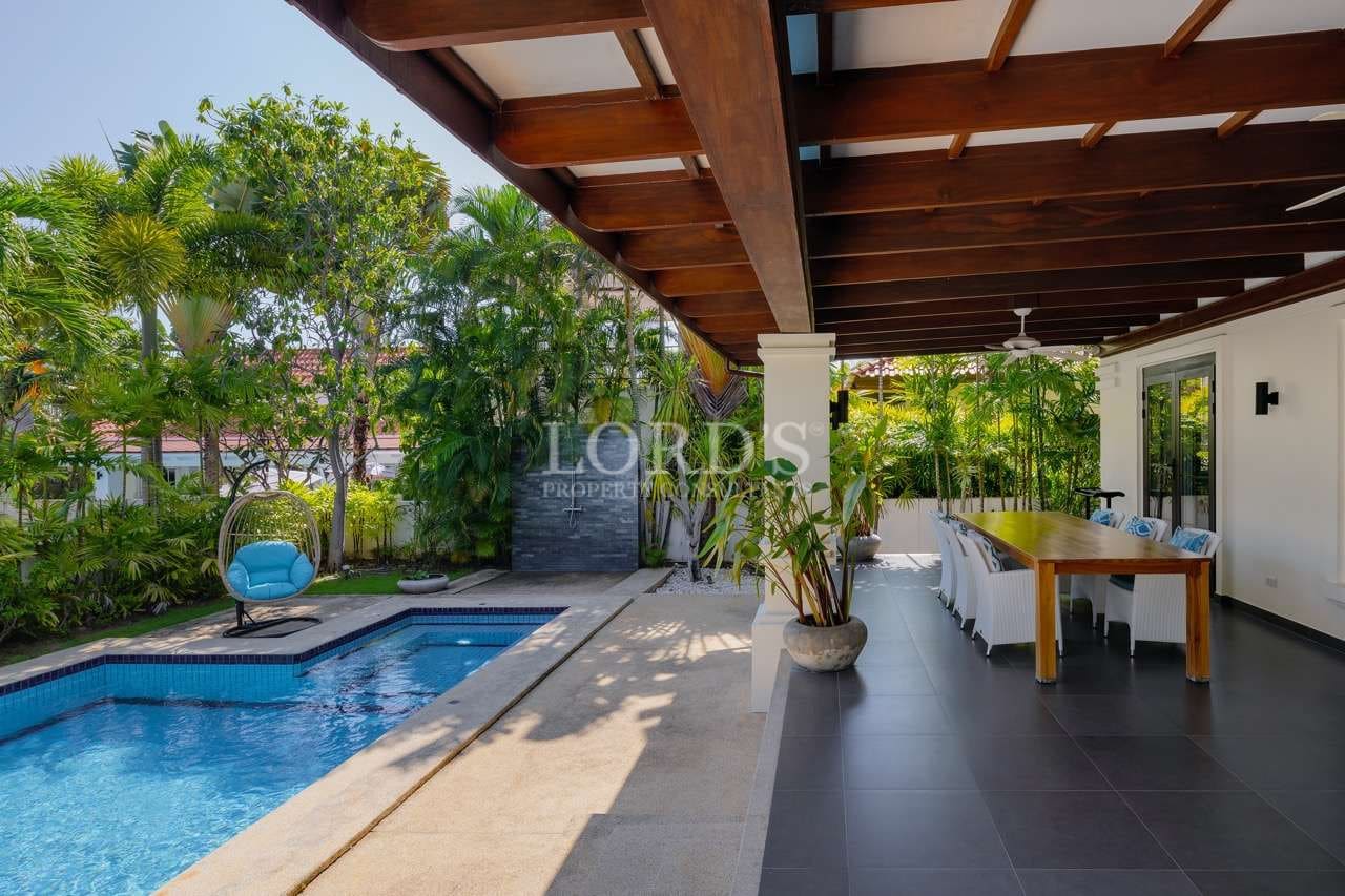 Modern outdoor space with pool