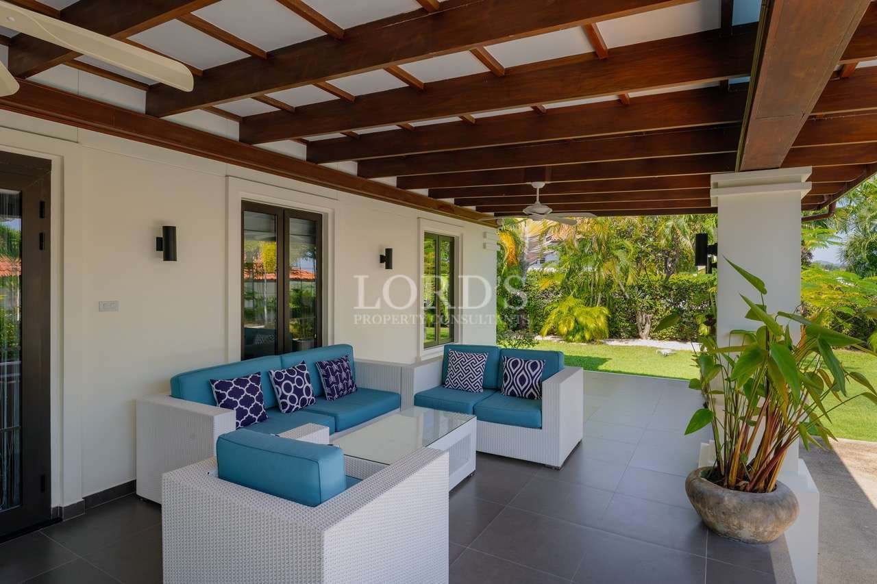 Modern patio with stylish furniture