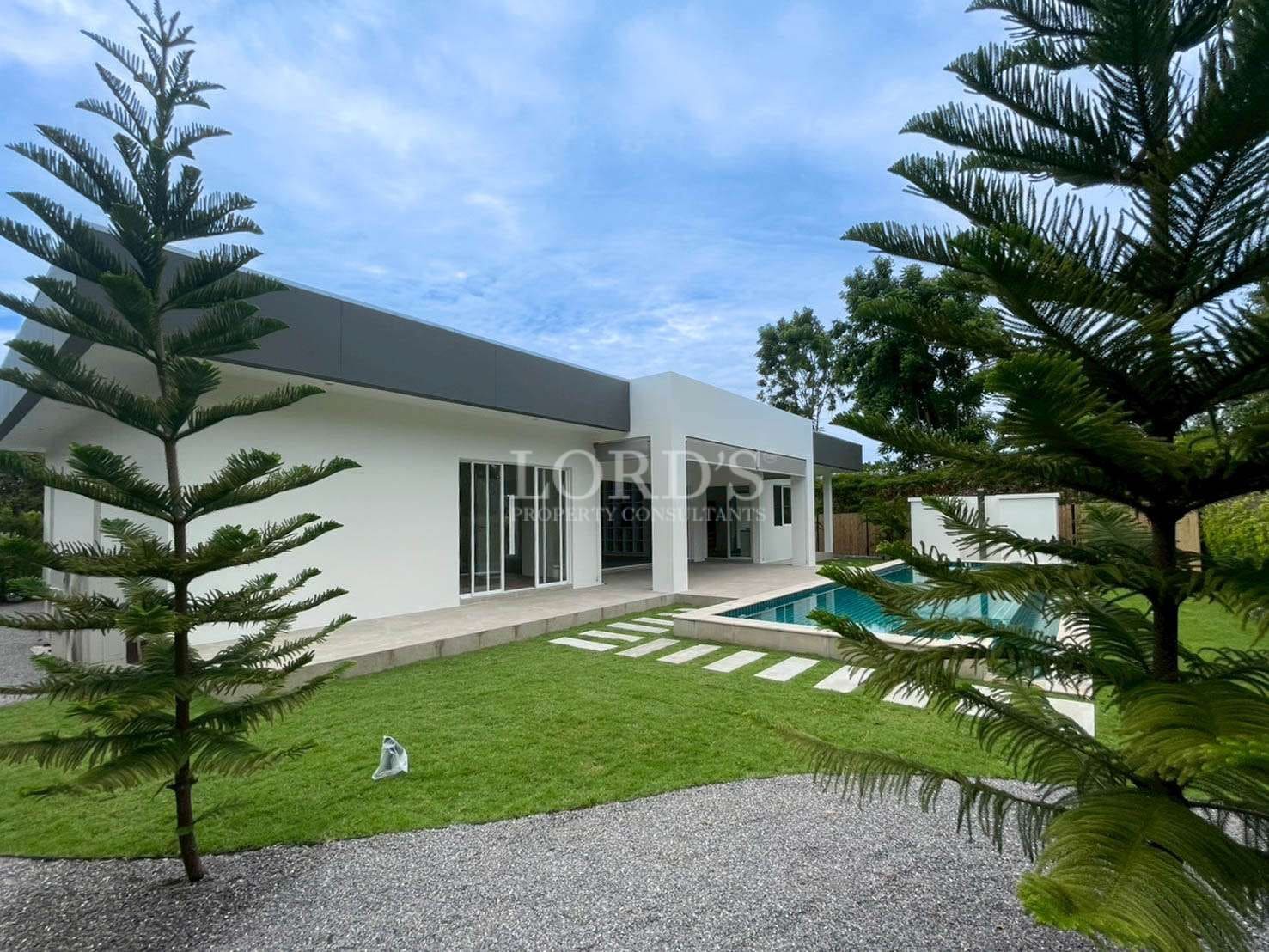 Modern house with pool and garden