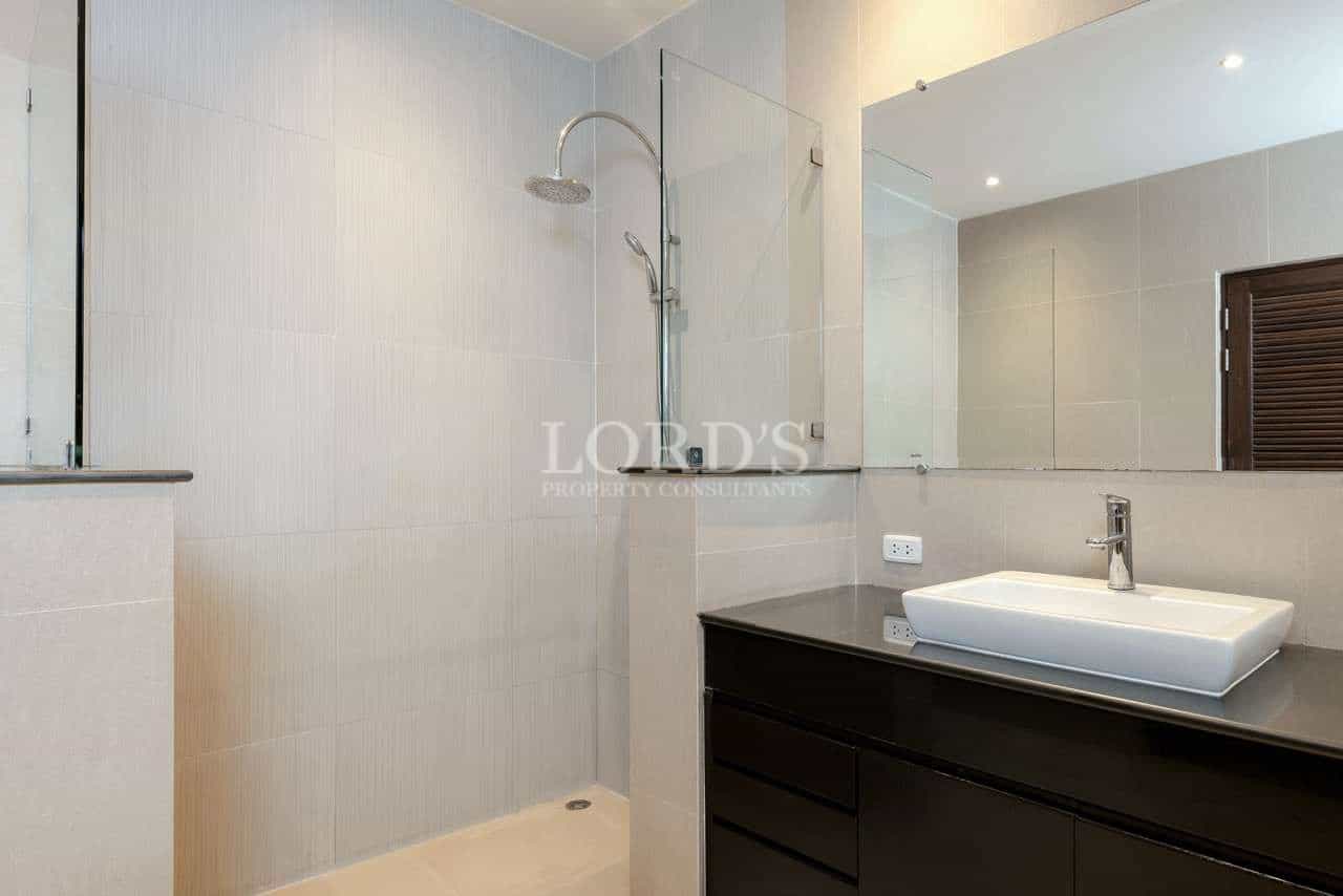 Modern bathroom with sleek design.