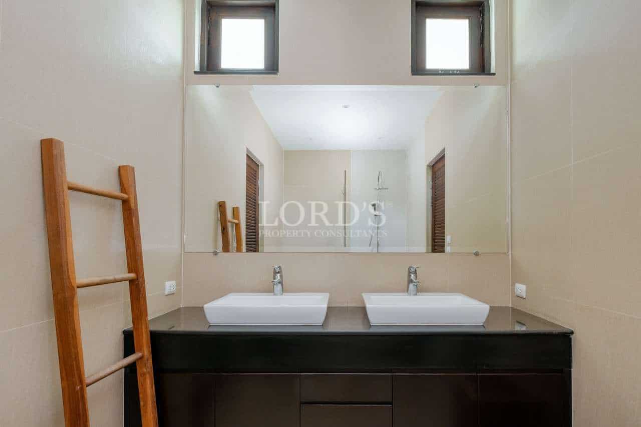 Modern bathroom with double sinks